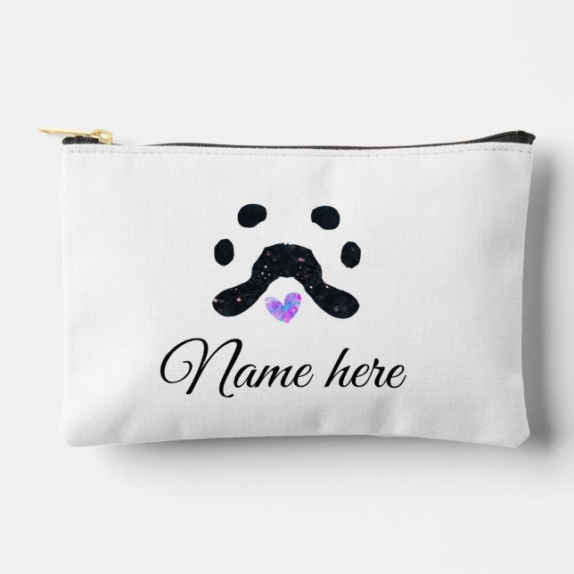 Dog Pfow schwarzes Haustier hinzufügen Name Text T Zubehörtasche (Vorderseite)