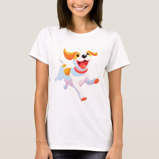 Dog Playing Ball T-Shirt (Vorderseite)