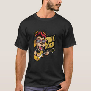 Dog Playing Elektrische Gitarre - Funny Retro Vint T-Shirt