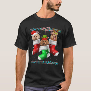 Dog Poodle Weihnachtssocken Funny Xmas Pajama Pet T-Shirt