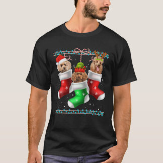 Dog Poodle Weihnachtssocken Funny Xmas Pajama Pet  T-Shirt