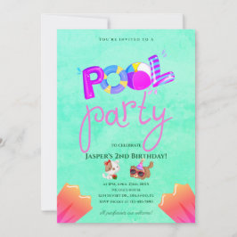 Dog Pool Party Geburtstagseinladung Einladung