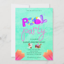 Dog Pool Party Geburtstagseinladung Einladung