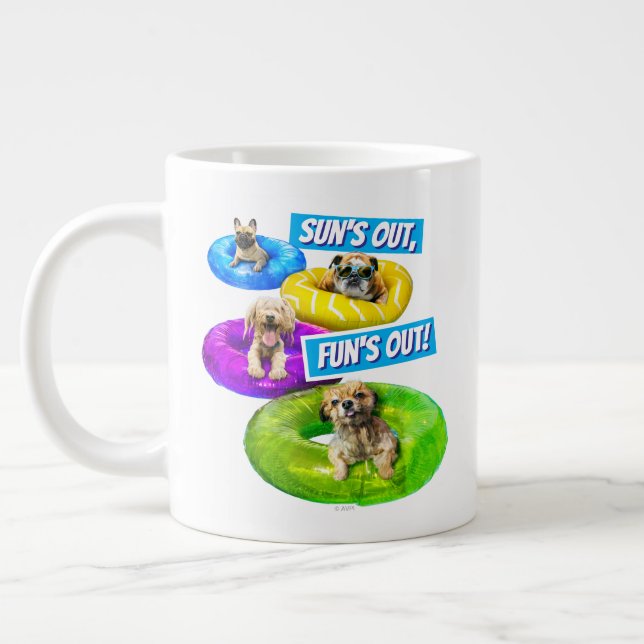 Dog Pool Party Jumbo-Tasse (Links)