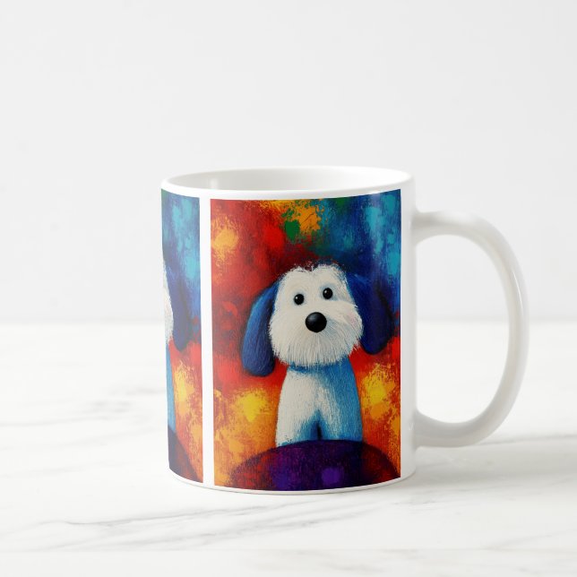 Dog Portrait Art Kaffee Tasse (Rechts)