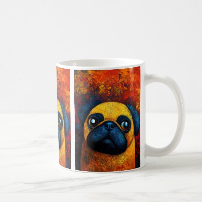 Dog Portrait Art Kaffee Tasse (Rechts)