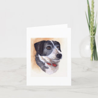 Dog Portrait Created in Watercolour Karte