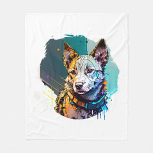 Dog Portrait Fleecedecke