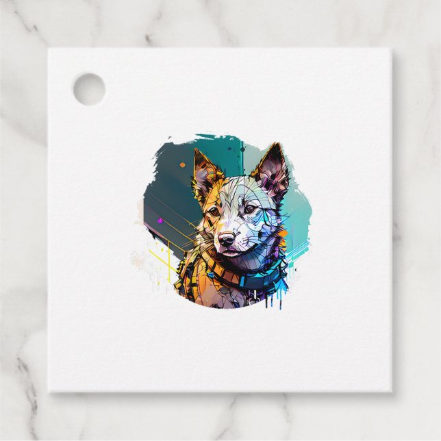 Dog Portrait Geschenkanhänger (Vorderseite)