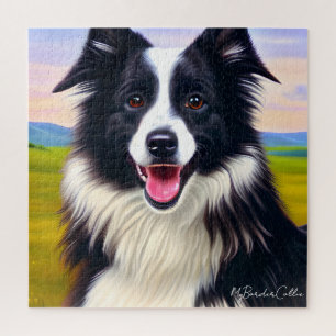Dog Portrait in Nature - Niedliche Grenz-Collie Puzzle
