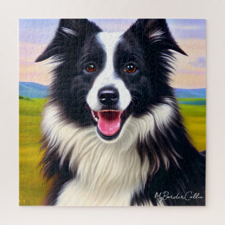 Dog Portrait in Nature - Niedliche Grenz-Collie Puzzle