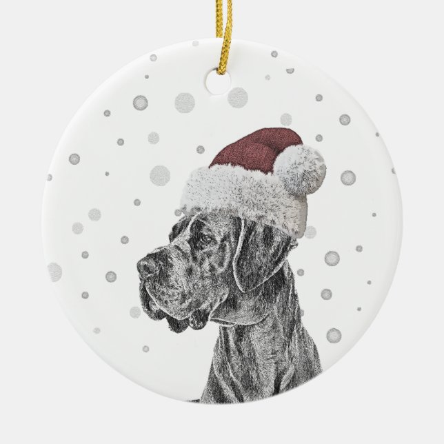 Dog Portrait und Paw Print Ornament (Vorne)