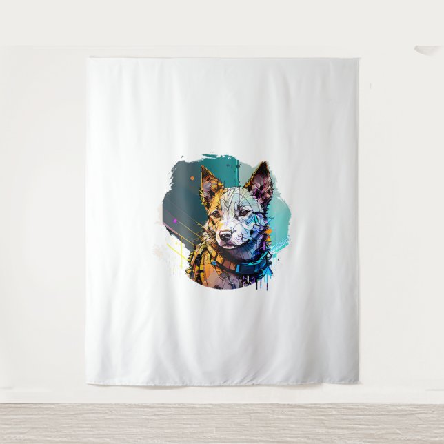 Dog Portrait Wandteppich (Vorderseite)