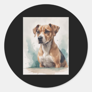 Dog Portrait Watercolor Runder Aufkleber