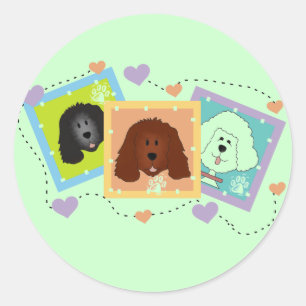 Dog Portraits Tshirts und Geschenke Runder Aufkleber