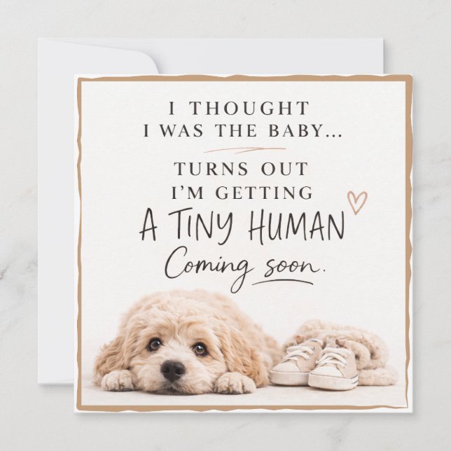 Dog Pregnancy Announcement Card Einladung (Vorderseite)