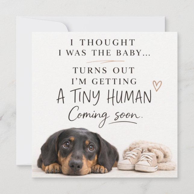 Dog Pregnancy Announcement Card Einladung (Vorderseite)