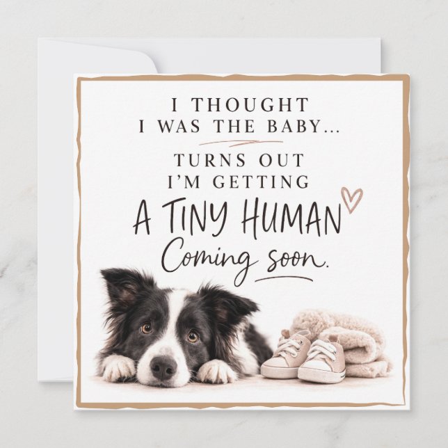 Dog Pregnancy Announcement Card Einladung (Vorderseite)