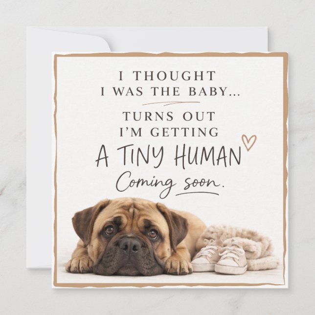 Dog Pregnancy Announcement Card Einladung (Vorderseite)