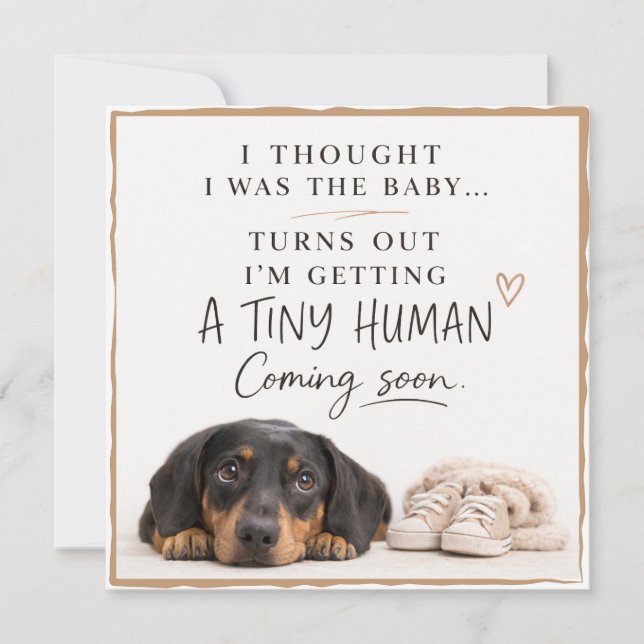 Dog Pregnancy Announcement Card Einladung (Vorderseite)
