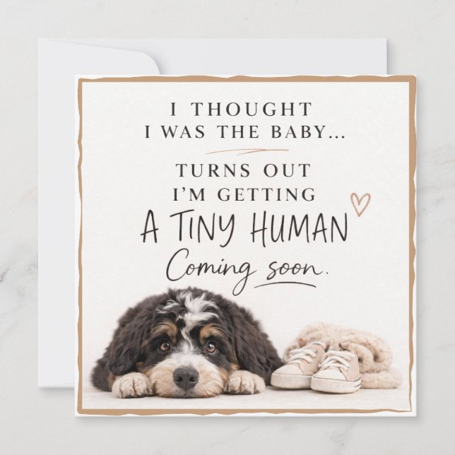 Dog Pregnancy Announcement Card Einladung (Vorderseite)