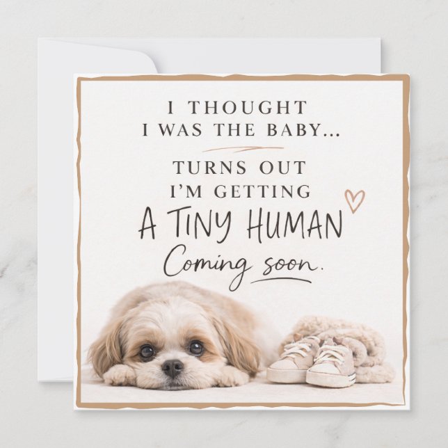 Dog Pregnancy Announcement Card Einladung (Vorderseite)