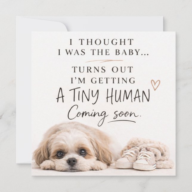 Dog Pregnancy Announcement Card Einladung (Vorderseite)