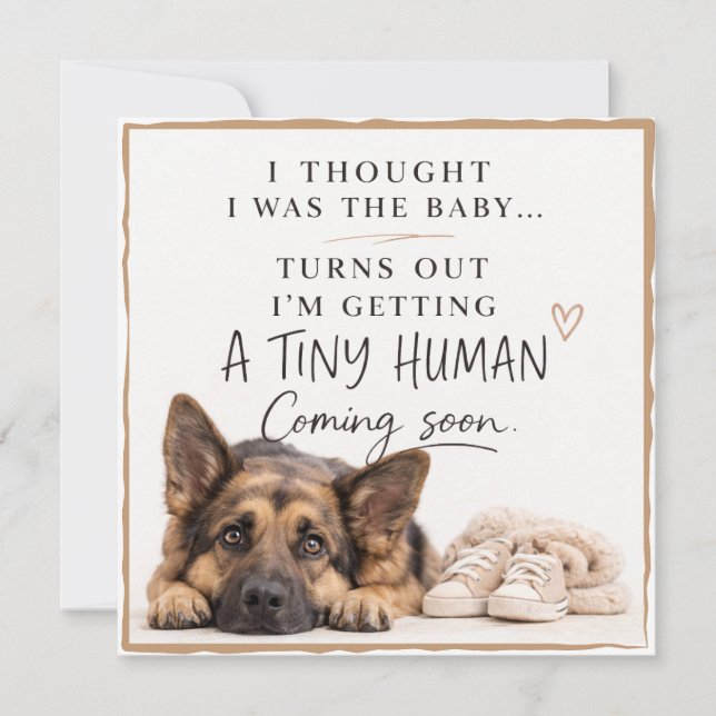 Dog Pregnancy Announcement Card Einladung (Vorderseite)