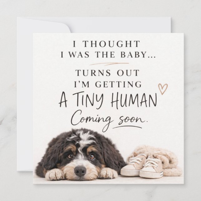 Dog Pregnancy Announcement Card Einladung (Vorderseite)