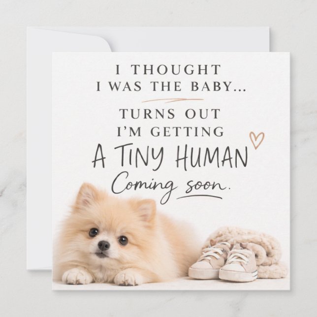 Dog Pregnancy Announcement Card Einladung (Vorderseite)