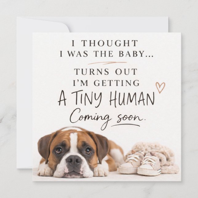 Dog Pregnancy Announcement Card Einladung (Vorderseite)