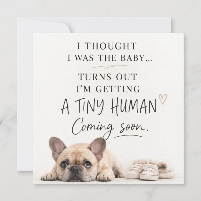 Dog Pregnancy Announcement Card Einladung (Vorderseite)