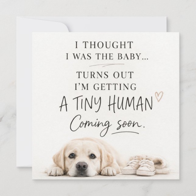 Dog Pregnancy Announcement Card Einladung (Vorderseite)
