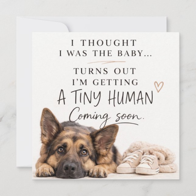 Dog Pregnancy Announcement Card Einladung (Vorderseite)
