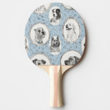 Dog Print Ping Pong Paddles
