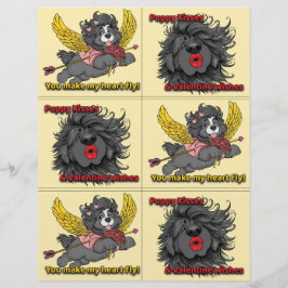 Dog Puppy Classroom Valentine Sheets Briefbogen