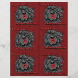 Dog Puppy Classroom Valentine Sheets Briefbogen