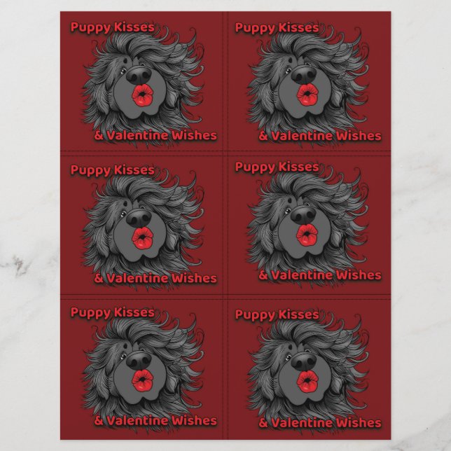 Dog Puppy Classroom Valentine Sheets Briefbogen (Vorderseite)