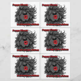 Dog Puppy Classroom Valentine Sheets Briefbogen