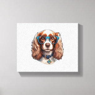 Dog Puppy Pooch Niedlich Funny Glasses Student Leinwanddruck