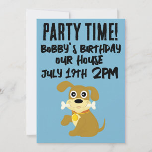 DOG PUPPY SCRIPT KINDERGEBURTSTAG EINLADUNGEN