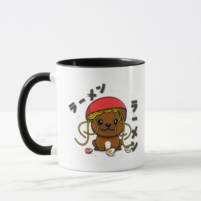 Dog Ramen Niedlich Kawaii Tasse (Links)