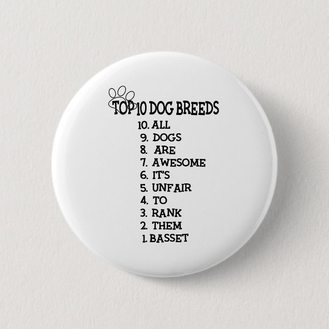 Dog-Rank-Basset Button (Vorderseite)