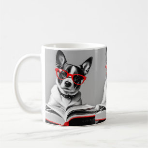 Dog Reading Book Kaffeetasse