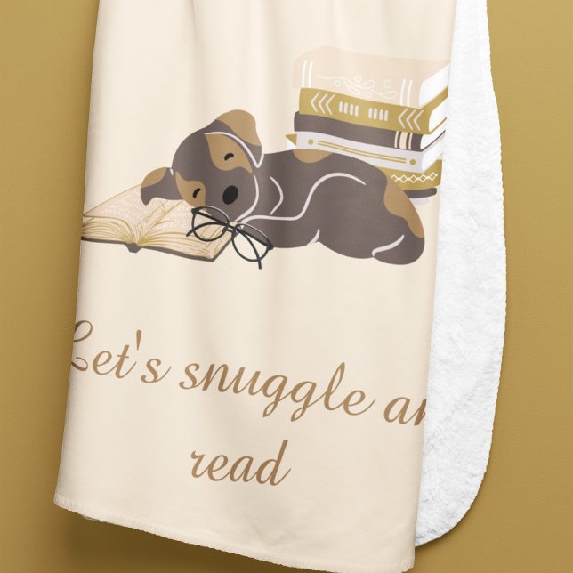 Dog Reading Bücher gemütlich Buch Thema Sherpadecke (Kids Reading Books Animal Themed Back to School Book Club Blanket)
