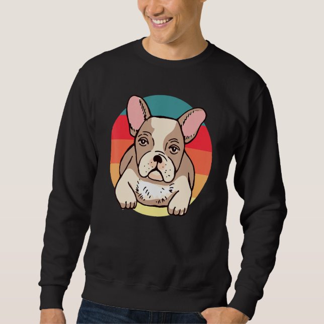 Dog Retro French Bulldog Sweatshirt (Vorderseite)