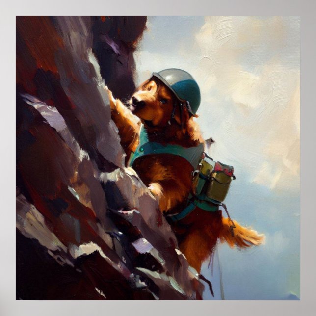 Dog Rock Climbing Poster (Vorne)