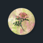 Dog Rose Magnet<br><div class="desc">Dieser Dog-Rose-Magnet zeichnet sich durch mein digitales Kunstgemälde einer Hunde-Rose auf einem blühenden Hintergrund aus Digitalkunst in Druckfarben und Grüntönen aus.</div>