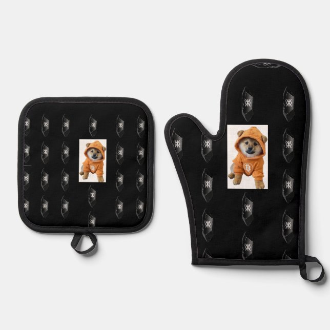 DOG / Runestone Oven Mitts & Pot Holder Ofenhandschuh & Topflappen-Set (Vorderseite)