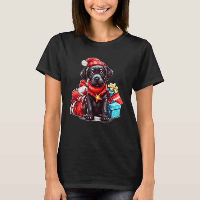 Dog  s Christmas Cute Labrador Retriever for Holid T-Shirt (Vorderseite)
